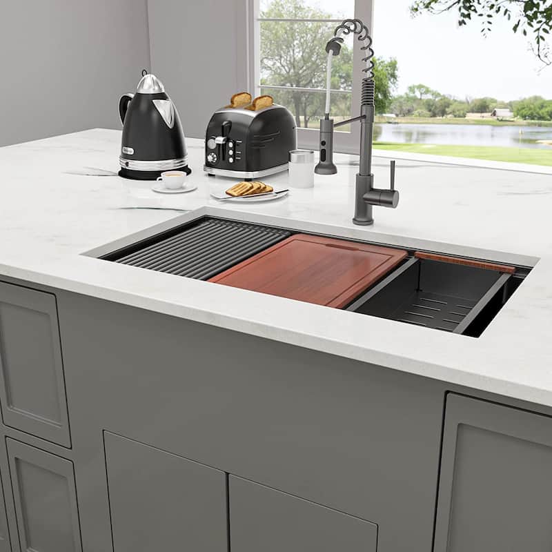 DORNBERG Workstation 32 inch Undermount Kitchen Sink With Accessories