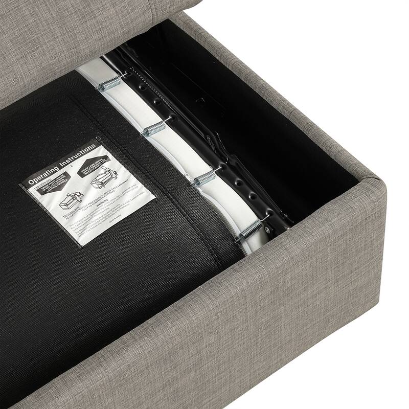 66" Convertible Ottoman Sleeper Sofa Bed, Tufted, Memory Foam Mattress