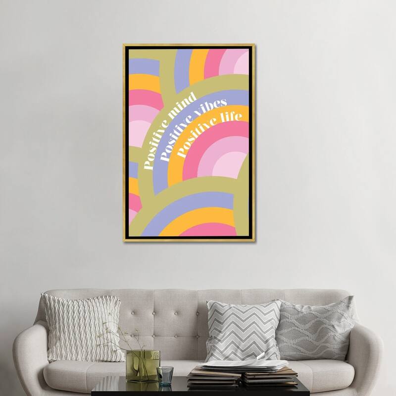 iCanvas "Positive Rainbows" by Dominique Vari Framed