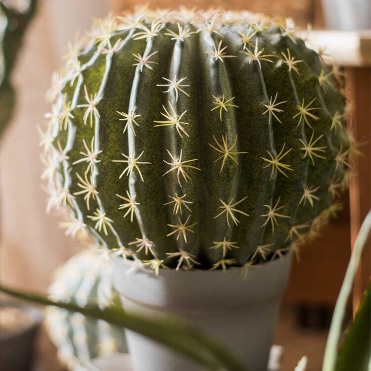 RusticReach Artificial Potted Cactus Ball