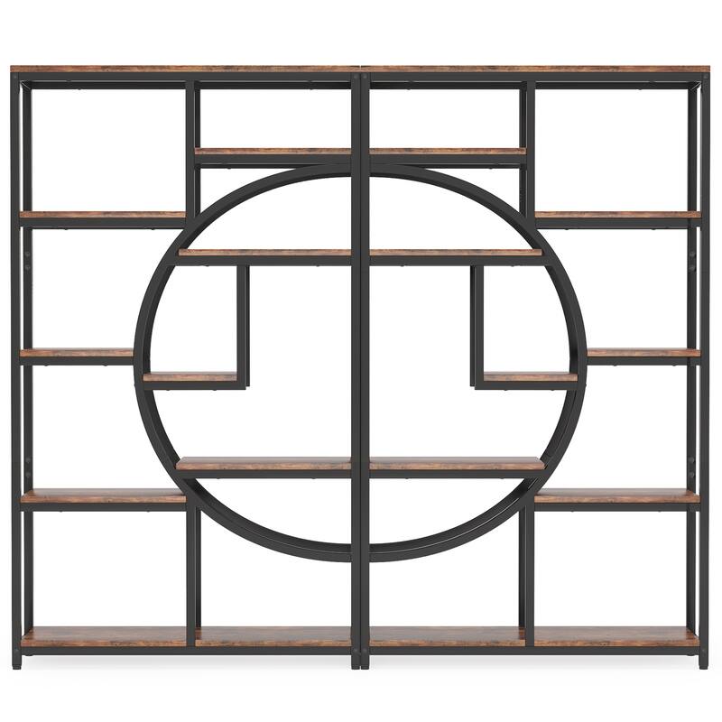 Bookshelf 5 Shelf Bookcase, Industrial Etagere Bookcase with 8-Open Storage Shelf