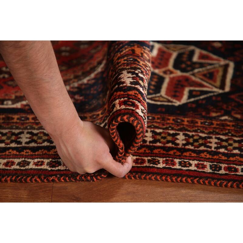 Qashqai Persian Vintage Area Rug Bedroom Hand-knotted Wool Carpet - 4'4"x 7'0"