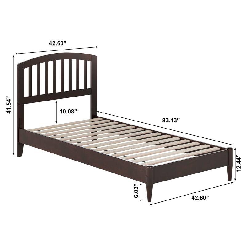 Quincy Solid Wood Low Profile Platform Bed - Espresso - Twin XL