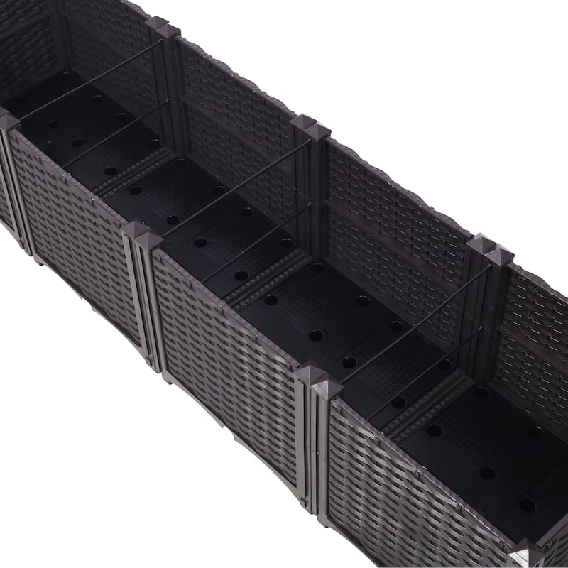 Deep Raised Garden Bed Plastic Planter Boxes for Vegetables Flowers Herbs and Succulents,Self-Watering Planter Box Raised Bed