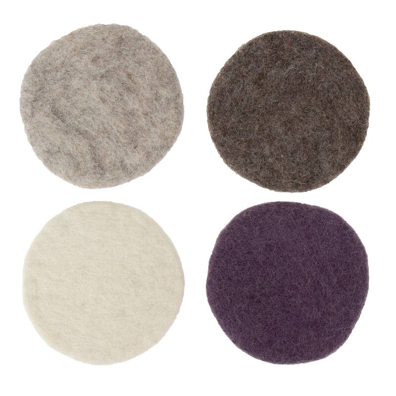 Handmade Felt Macaroon Coasters, Set of 4