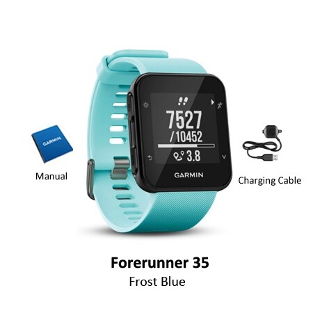 garmin forerunner 35 gps heart rate monitor running watch frost blue