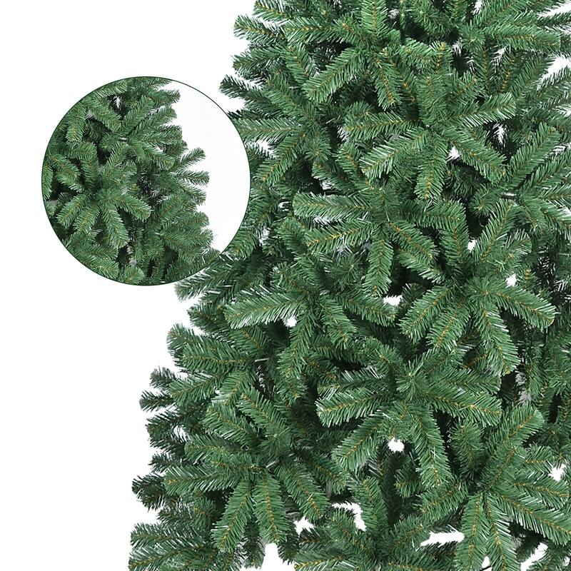 Full Green Artificial Christmas Tree with Hinged Structure & Metal Stand