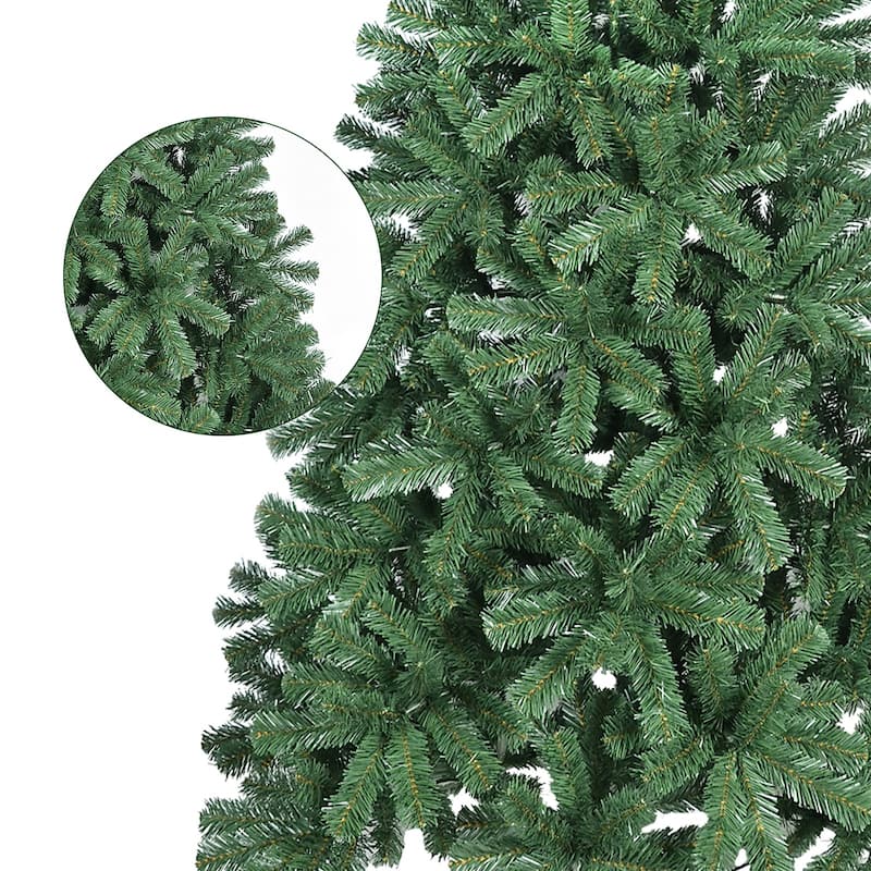 Unlit Green Artificial Christmas Tree - PVC Tips, Hinged Structure, Metal Stand, Office/Apartment Decor