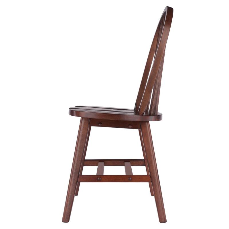 Spindle Arched Back Chair Set - 36.75 - Walnut Brown - Set of 2