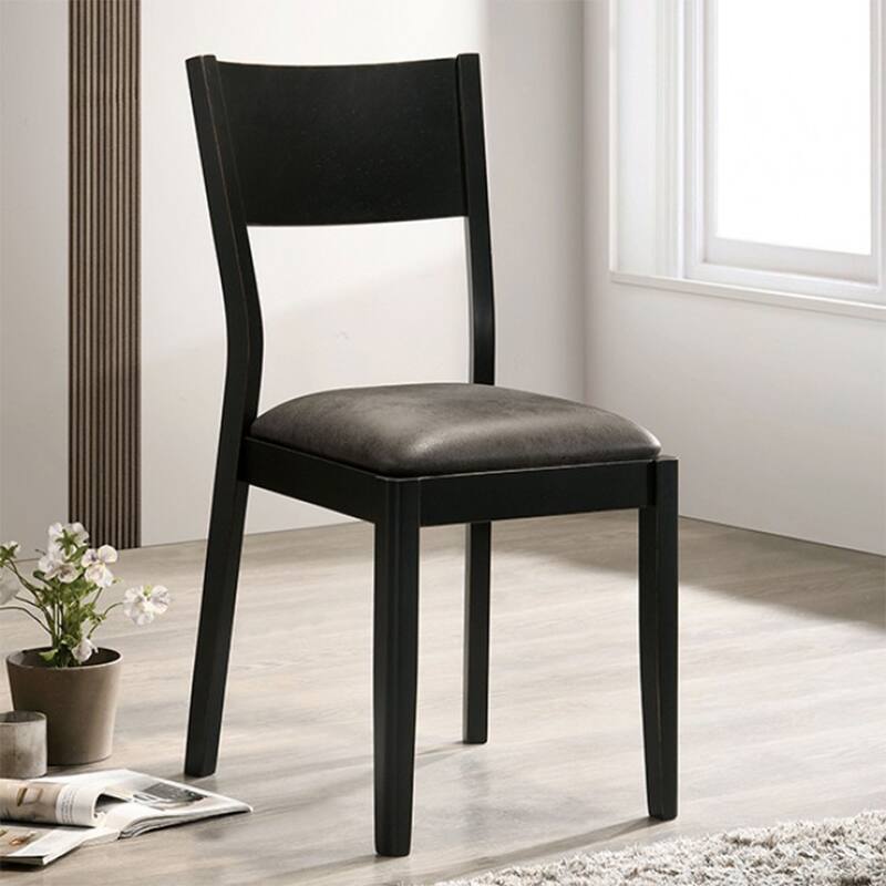 Set of 2 Padded Leatherette Dining Chairs