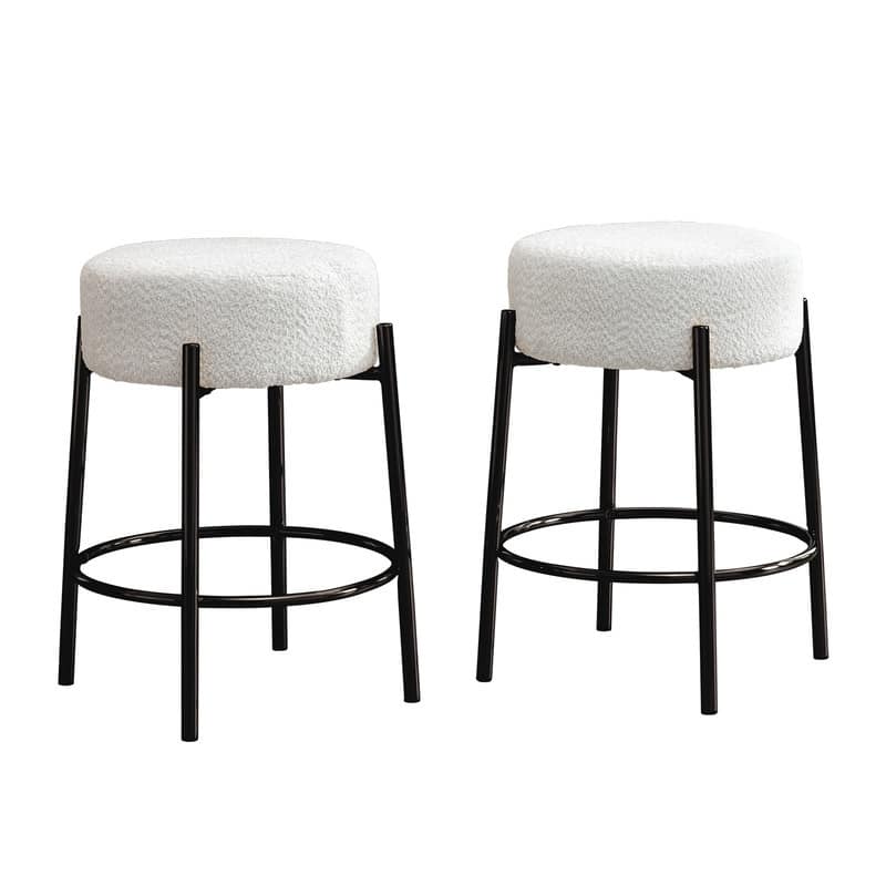 Mixoy Backless 24"Counter Height Velvet Bar Stools with steel Legs