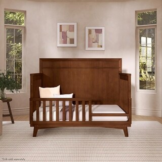 Evolur Convertible Crib Toddler Guard Rail in Walnut