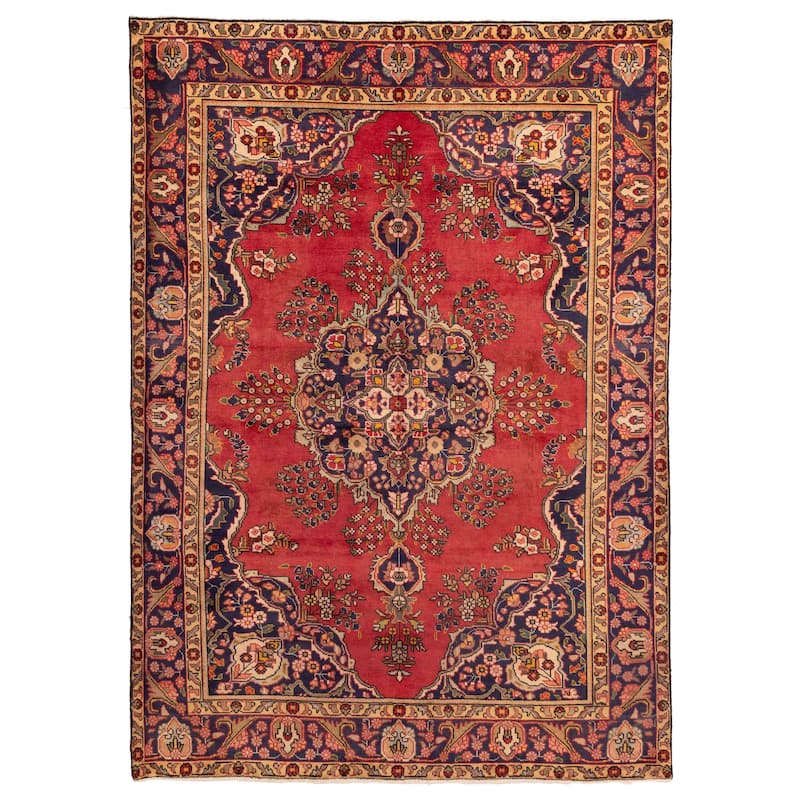 ECARPETGALLERY Hand-knotted Antalya Vintage Red Wool Rug - 6'9 x 9'6