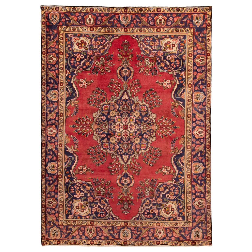 ECARPETGALLERY Hand-knotted Antalya Vintage Red Wool Rug - 6'9 x 9'6