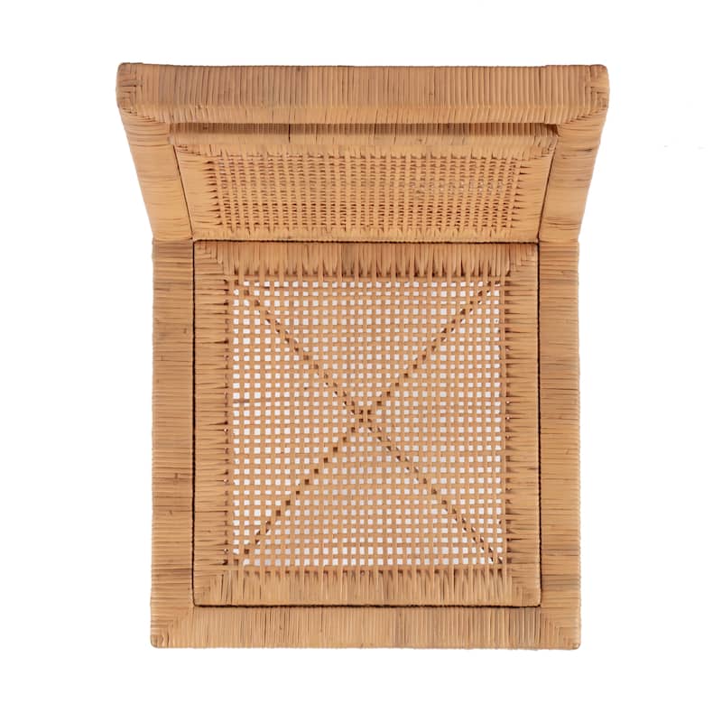 Brielle 24 in. Seat Height Rattan Woven Counter Stool with Back