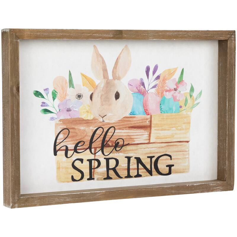Hello Spring Framed Easter Wall Sign - 11.75" - 7.75"