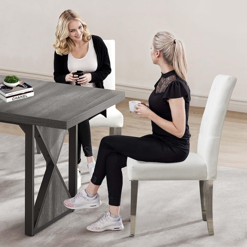 Set of 2 Modern Dining Chairs with Plush Velvet Upholstery, Sturdy Stainless Steel Legs & S-Shaped Springs - Ergonomic Support