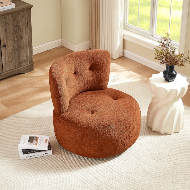 Art Leon Flannel Upholstered Swivel Accent Chair