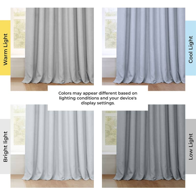 Exclusive Fabrics Textured Faux Linen Extra Wide Curtains Rod Pocket Single Panel (1 Panel)