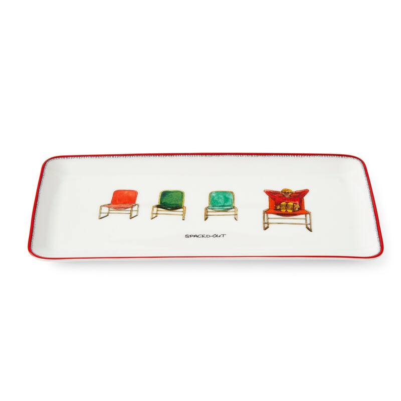 Kit Kemp for Spode Doodles Sandwich Platter - 12 Inch x 6 Inch