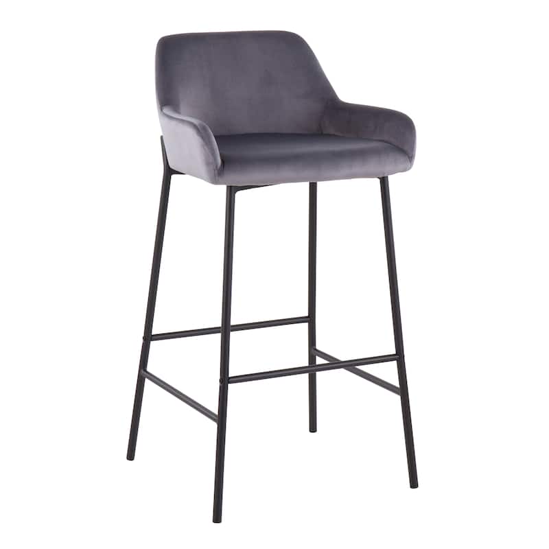 Carbon Loft Galotti Black Fixed-Height Upholstered Bar Stool - Set of 2