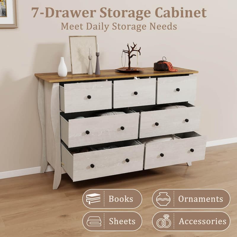 1/2 pcs Storage Cabinet 47" Floor Cabinet w/ Foldable Fabric Drawers