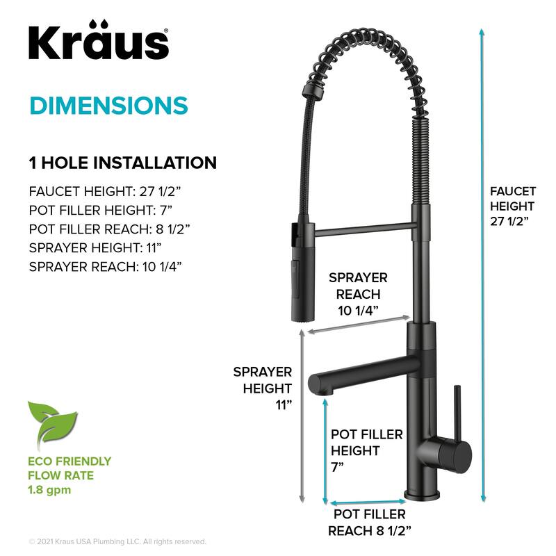 Kraus Artec 2-Function Commercial Pulldown Pot Filler Kitchen Faucet