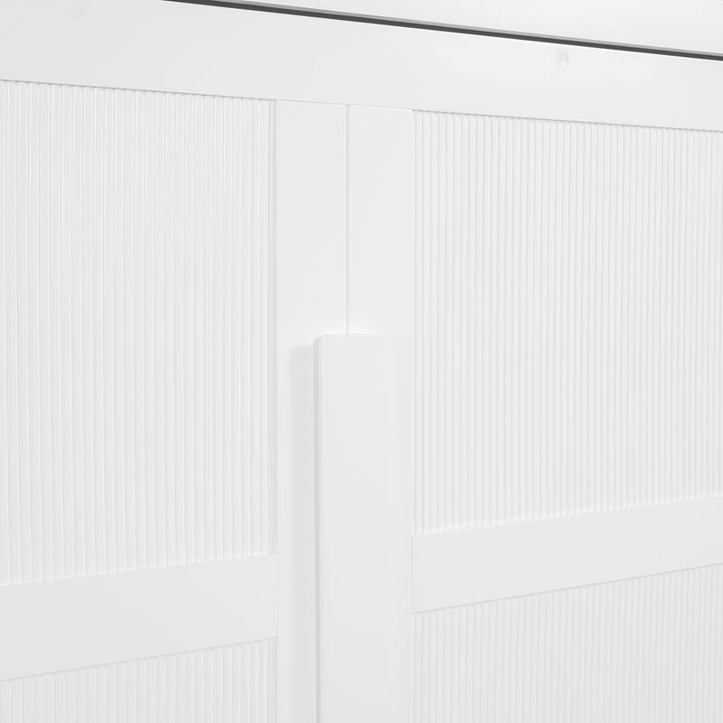 Queen Size Murphy Wall Bed with LED Lights, Folding Cabinet Design and Slatted Mattress Support