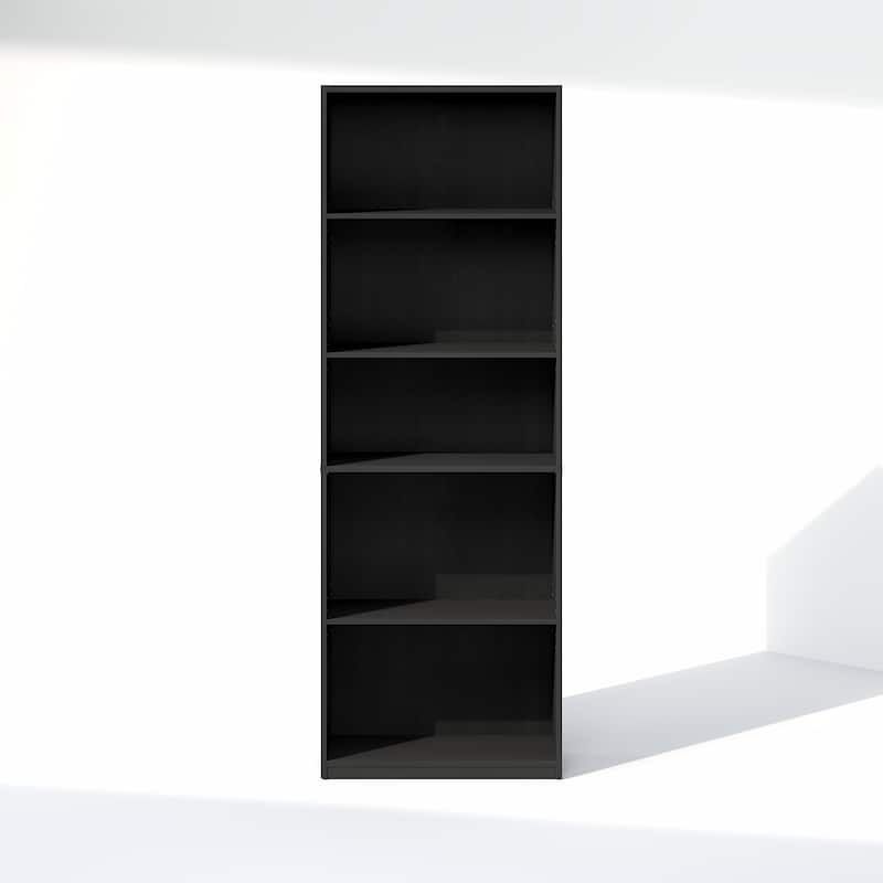 Furinno GEHRY 5-Tier Media Storage, CD DVD Media Tower, with Adjustable Shelves, for Living Room, Home Office