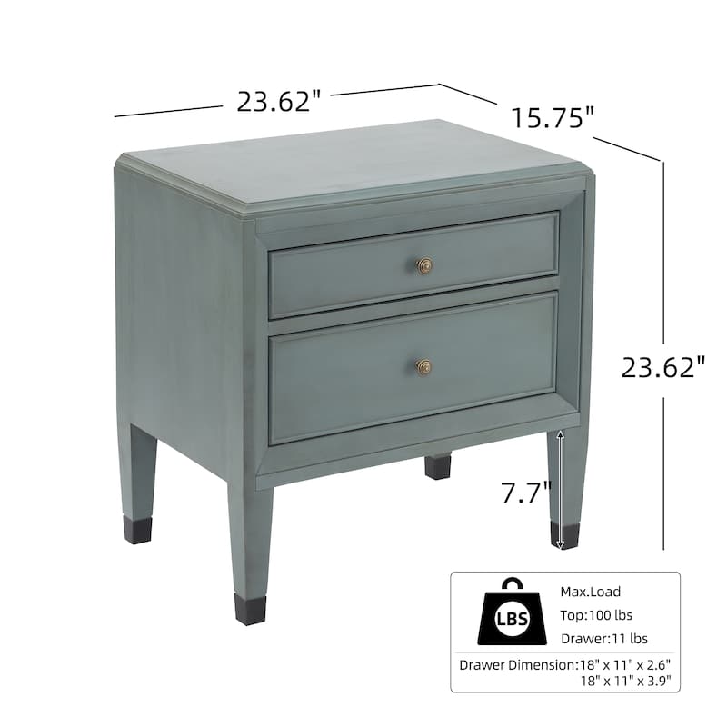 Christopher Knight Home - Classic Modern Classic 2-Drawer Nightstand with Smooth Glide Drawers