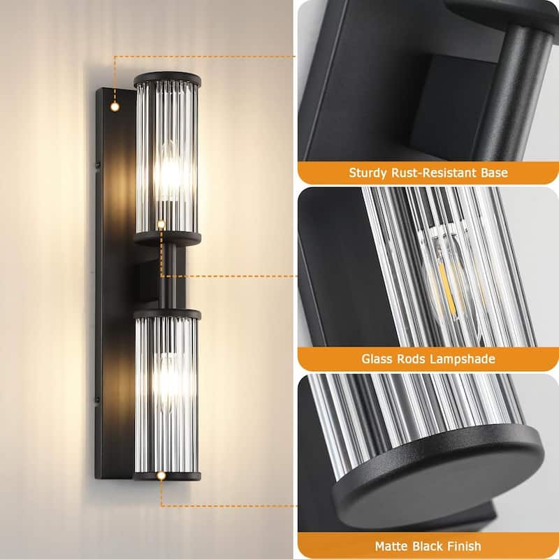 2 light vanity light black bathroom mirror light metal wall light
