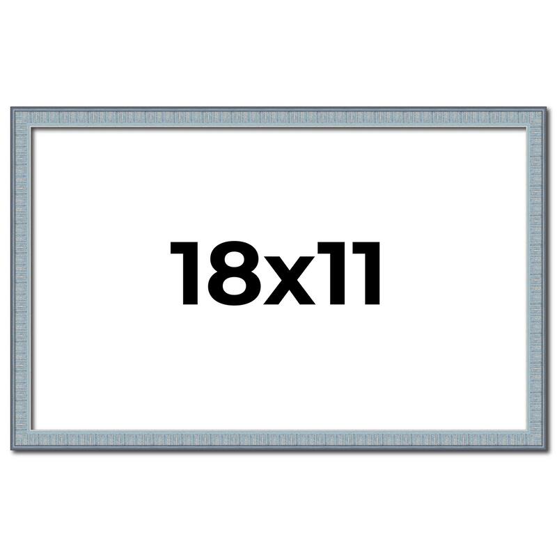 18x11 Frame Rustic Sky Blue Solid Wood Picture Frame | 0.75 Inch