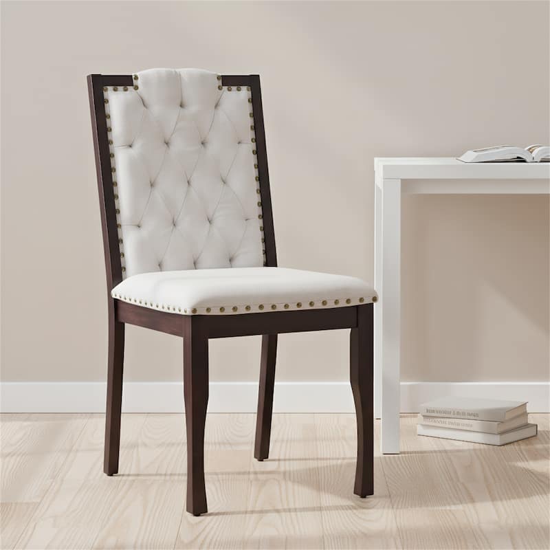 Set of 4 High Back Tufted Dining Chairs