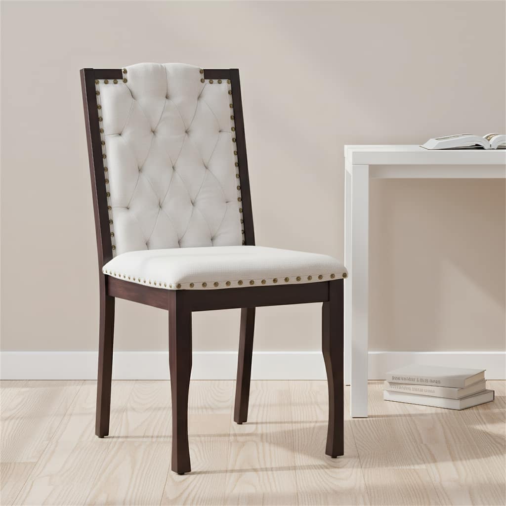 Set of 4 High Back Tufted Dining Chairs