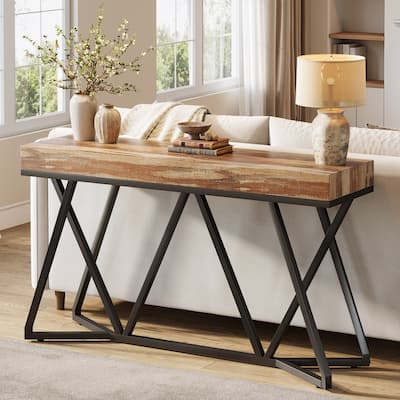 Rustic Console Table, 55 Inch Sofa Table Entryway Table