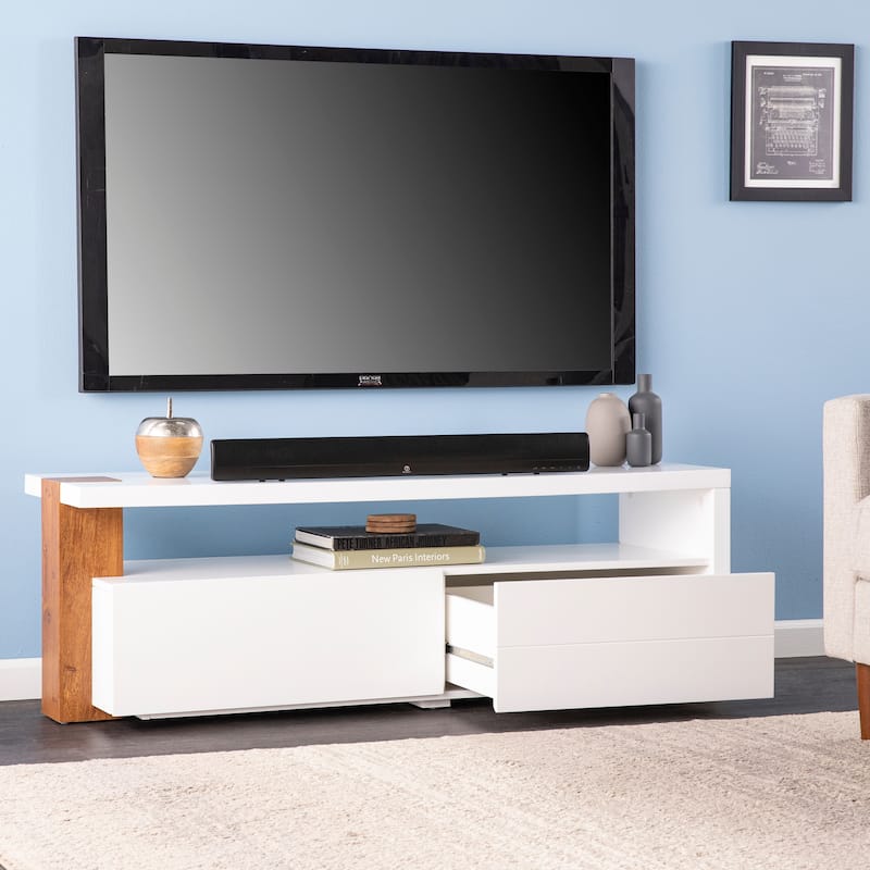 SEI Furniture Hartson Contemporary Media TV Stand w/ Storage for TV's up to 52"