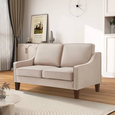 Modern Velvet Loveseat 2 Seater Sofa For Living Room