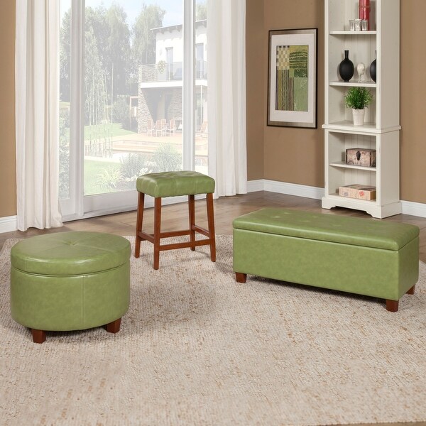 Palmer leather hot sale storage ottoman