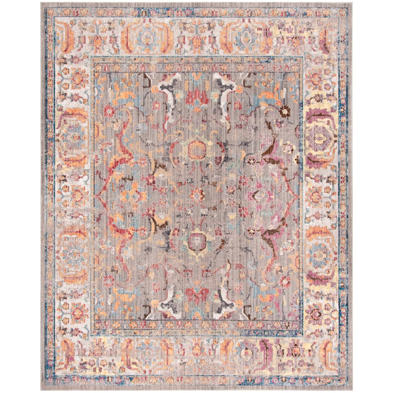SAFAVIEH Bristol Yseult Vintage Boho Oriental Polyester Rug - 9' x 12' - Grey/Light Grey
