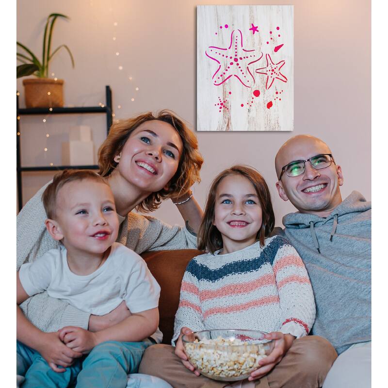 CoTa Global Starfish Light Up LED Wall Art - Fun Changing Color LED - 15.75Lx11.9Wx1H inches