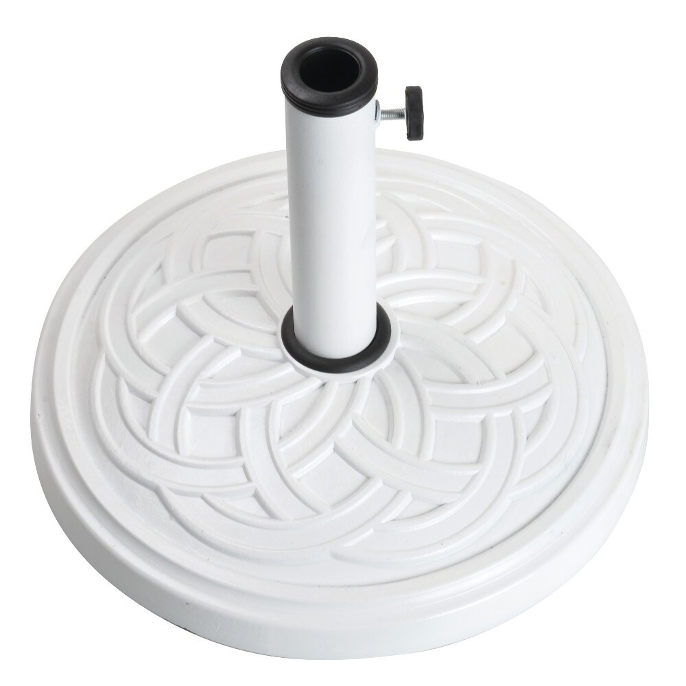 Shop 10 Celtic Knot Bright White Resin And Marble Outdoor Patio Umbrella Base Overstock 16608806