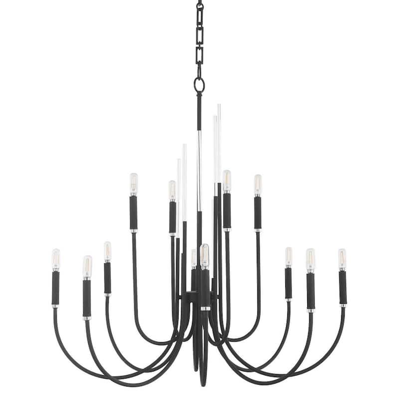 Quorum International 6223-12 Summit 12 Light 34" Wide Empire - Textured Black
