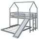 preview thumbnail 6 of 22, Twin over Full House Bunk Bed with Slide and Built-in Ladder