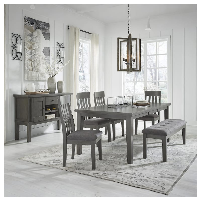 Hallanden Gray 50" Tufted Upholstered Dining Room Bench - 50"W x 17"D x 19"H