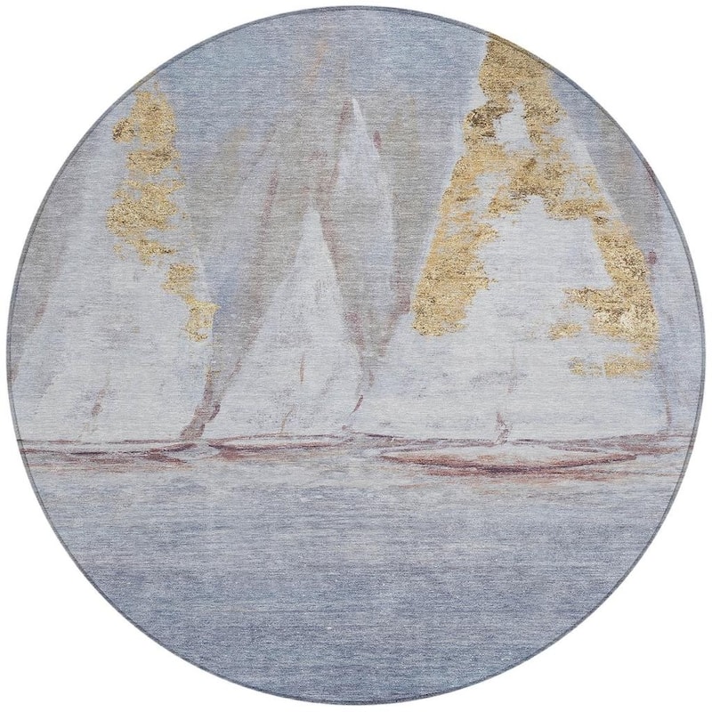 HomeRoots Nautical Transitional Rectangle Outdoor Rug