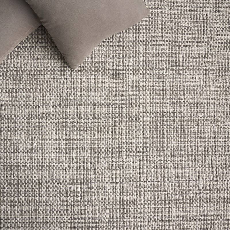 EXQUISITE RUGS Ferrus Handwoven Polyester/Wool/Cotton Grey/Brown/Ivory Area Rug.