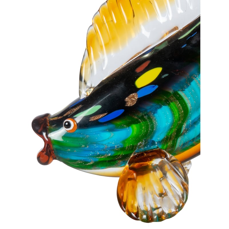 11.5 IN Tall Bavaro Handcrafted Art Glass Fish Figurine