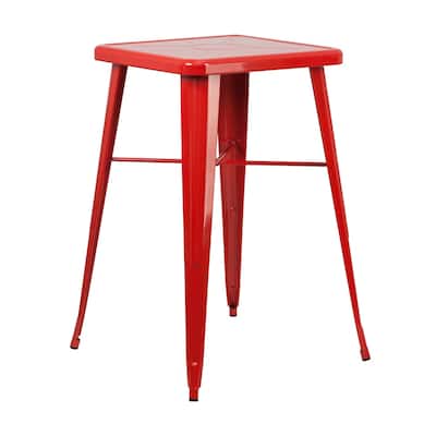 23.75'' Square Metal Indoor-Outdoor Bar Height Table