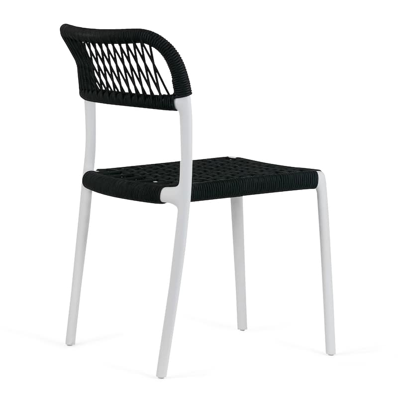 Belen Basma Black White Outdoor Dining 2 Seats Set