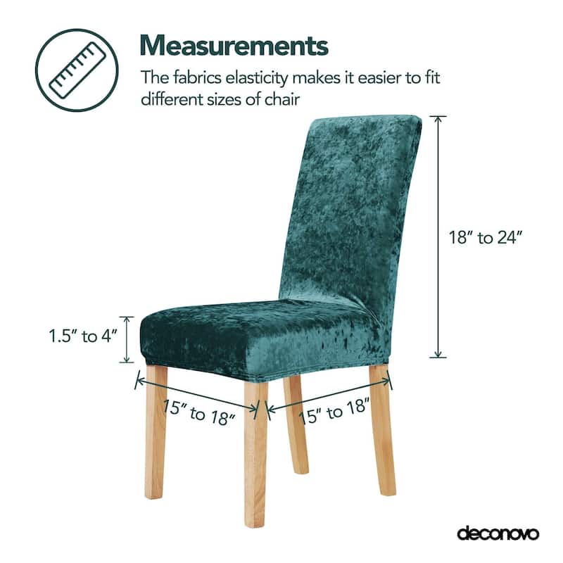 Deconovo Velvet Stretch Polyester Chair Slipcovers Set of 2